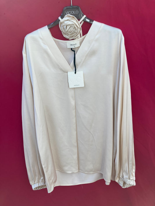 VICOLO CAMICIA DONNA PANNA - Mod. TB0671